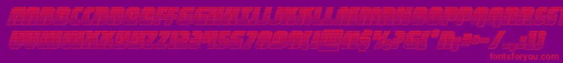 heavyfalconchromeital-Schriftart – Rote Schriften auf violettem Hintergrund