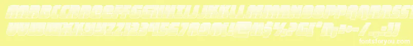 heavyfalconchromeital Font – White Fonts on Yellow Background