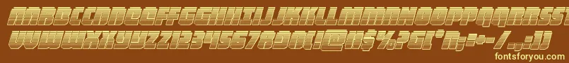 heavyfalconchromeital Font – Yellow Fonts on Brown Background
