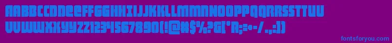 フォントheavyfalconcond – 紫色の背景に青い文字
