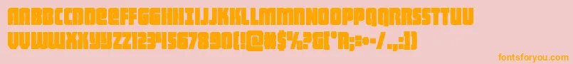 heavyfalconcond-Schriftart – Orangefarbene Schriften auf rosa Hintergrund