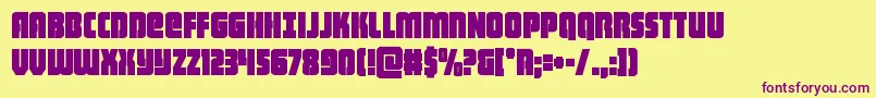 heavyfalconcond Font – Purple Fonts on Yellow Background