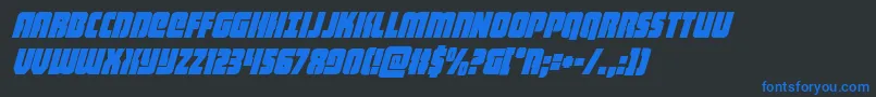 heavyfalconcondital Font – Blue Fonts on Black Background