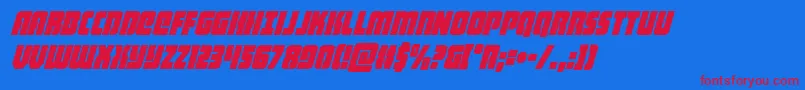 heavyfalconcondital Font – Red Fonts on Blue Background