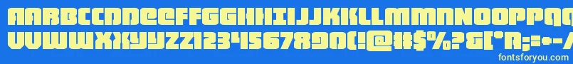 heavyfalconexpand Font – Yellow Fonts on Blue Background