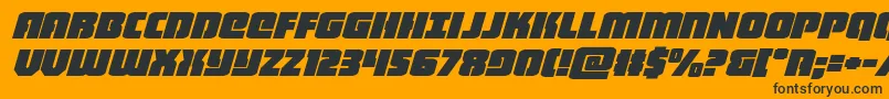 heavyfalconexpandital-Schriftart – Schwarze Schriften auf orangefarbenem Hintergrund