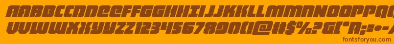 Fonte heavyfalconexpandital – fontes marrons em um fundo laranja
