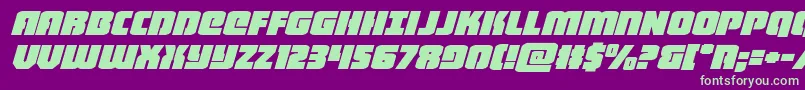 heavyfalconexpandital-Schriftart – Grüne Schriften auf violettem Hintergrund