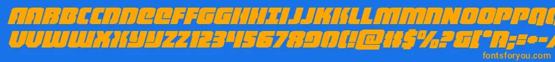 Fonte heavyfalconexpandital – fontes laranjas em um fundo azul