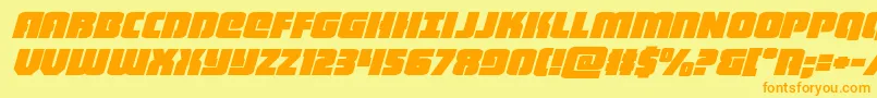 Fonte heavyfalconexpandital – fontes laranjas em um fundo amarelo