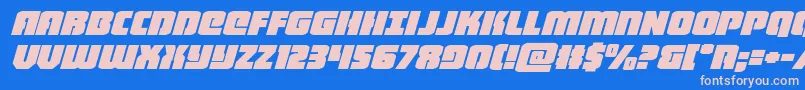 フォントheavyfalconexpandital – ピンクの文字、青い背景