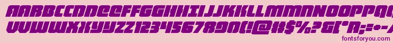 フォントheavyfalconexpandital – ピンクの背景に紫のフォント