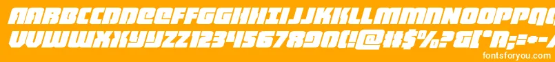 heavyfalconexpandital-Schriftart – Weiße Schriften auf orangefarbenem Hintergrund