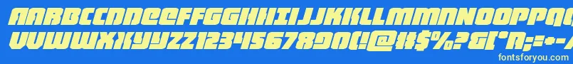 フォントheavyfalconexpandital – 黄色の文字、青い背景