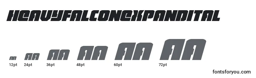 Heavyfalconexpandital Font Sizes