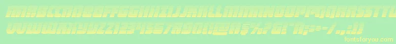 heavyfalcongradital-fontti – keltaiset fontit vihreällä taustalla
