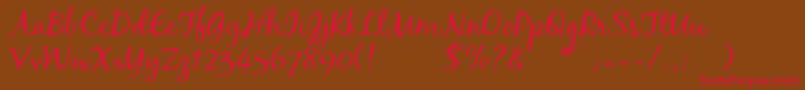 Blackjackregular-Schriftart – Rote Schriften auf braunem Hintergrund