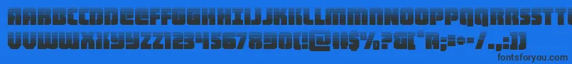 heavyfalconhalf Font – Black Fonts on Blue Background