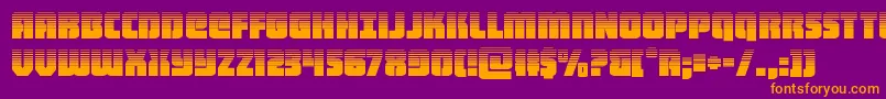 heavyfalconhalf Font – Orange Fonts on Purple Background