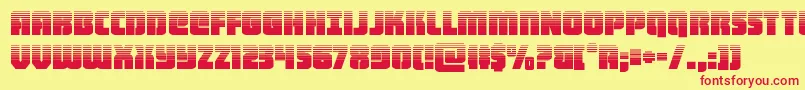 heavyfalconhalf Font – Red Fonts on Yellow Background