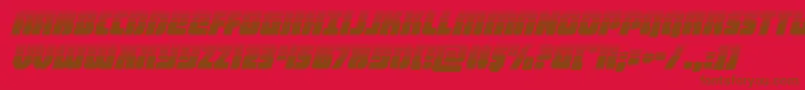 heavyfalconhalfital-Schriftart – Braune Schriften auf rotem Hintergrund