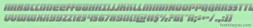heavyfalconhalfital Font – Gray Fonts on Green Background