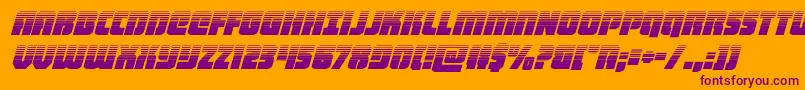 heavyfalconhalfital Font – Purple Fonts on Orange Background