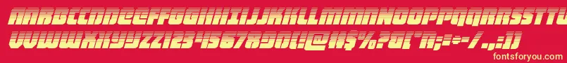 フォントheavyfalconhalfital – 黄色の文字、赤い背景