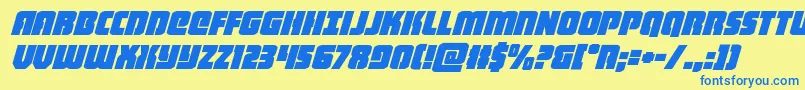 heavyfalconital Font – Blue Fonts on Yellow Background