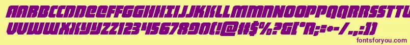 heavyfalconital Font – Purple Fonts on Yellow Background