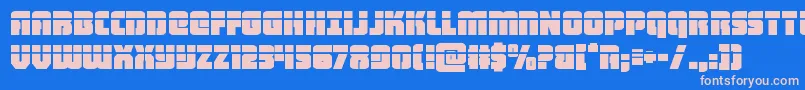 Weitere Informationen zur heavyfalconlaser-Schriftart heavyfalconlaser-Schriftart – Rosa Schriften auf blauem Hintergrund