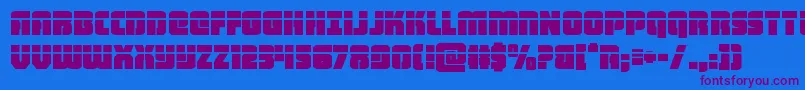 heavyfalconlaser-Schriftart – Violette Schriften auf blauem Hintergrund