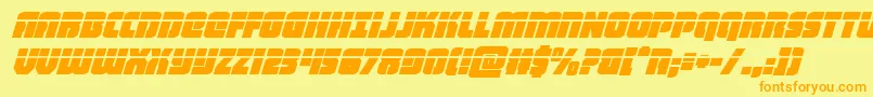 heavyfalconlaseritalic Font – Orange Fonts on Yellow Background
