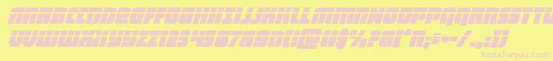 heavyfalconlaseritalic-Schriftart – Rosa Schriften auf gelbem Hintergrund