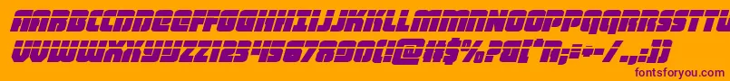 heavyfalconlaseritalic Font – Purple Fonts on Orange Background