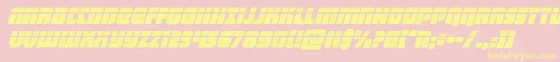 heavyfalconlaseritalic-Schriftart – Gelbe Schriften auf rosa Hintergrund