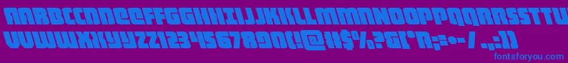 heavyfalconleft Font – Blue Fonts on Purple Background