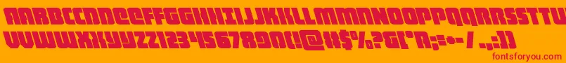 heavyfalconleft Font – Red Fonts on Orange Background