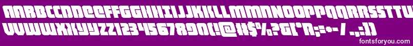 Fonte heavyfalconleft – fontes brancas em um fundo violeta