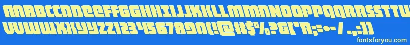 フォントheavyfalconleft – 黄色の文字、青い背景