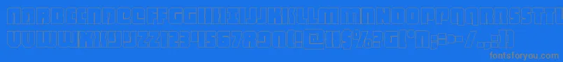 heavyfalconout Font – Gray Fonts on Blue Background