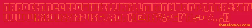 heavyfalconout Font – Orange Fonts on Red Background