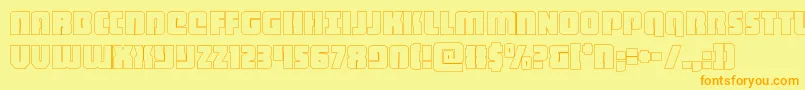 heavyfalconout Font – Orange Fonts on Yellow Background