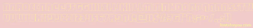 heavyfalconout-Schriftart – Gelbe Schriften auf rosa Hintergrund