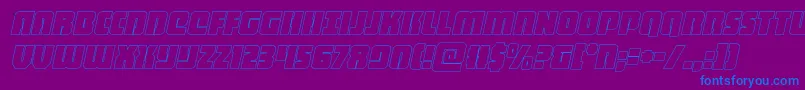 heavyfalconoutital Font – Blue Fonts on Purple Background