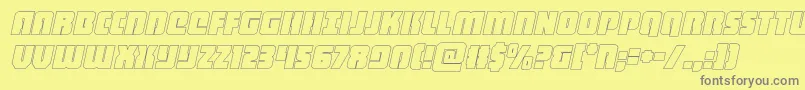 heavyfalconoutital Font – Gray Fonts on Yellow Background