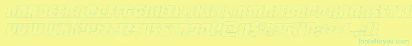 heavyfalconoutital Font – Green Fonts on Yellow Background