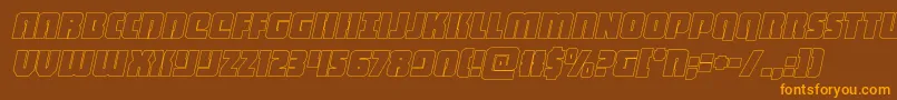 heavyfalconoutital-Schriftart – Orangefarbene Schriften auf braunem Hintergrund