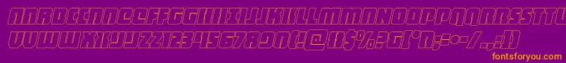 heavyfalconoutital Font – Orange Fonts on Purple Background