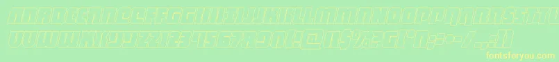 heavyfalconoutital Font – Yellow Fonts on Green Background